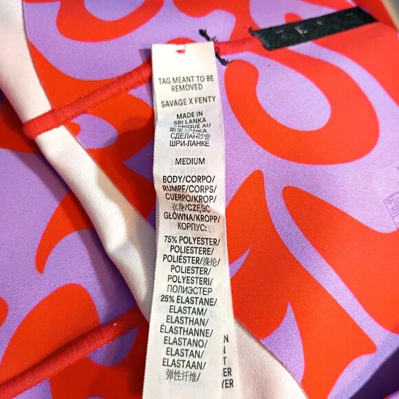 Savage X Fenty Red Purple Heart Hotline High Waist Leggings M Valentine Rhianna - Picture 6 of 7